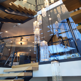 Interior glass stairs